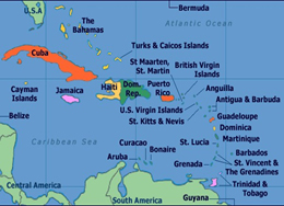 Caribbean American Heritage Month map