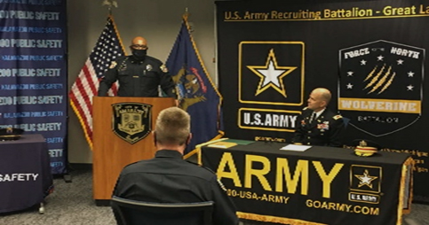 Chief Venon Coakley, Jr. and LTC Gregory Turner, photo by WWMT Grand Rapid/Lansing