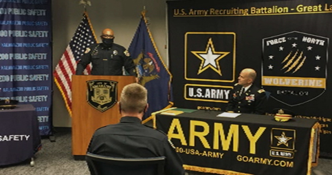 Chief Venon Coakley, Jr. and LTC Gregory Turner, photo by WWMT Grand Rapid/Lansing Chief Venon Coakley, Jr. and LTC Gregory Turner, photo by WWMT Grand Rapid/Lansing