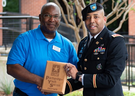 CEO Michael Bender, Eyemart Express and MAJ Whitted, Dallas Recruiting Battalion