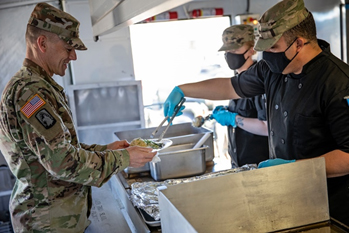 Alaska Army National Guard invited local restaurant chefs, owners and managers to experience a culinary demonstration in a field kitchen at Joint Base Elmendorf-Richardson