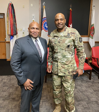 John Delk, PaYS Marketing Analyst and MG Kevin Vereen, Commanding General, USAREC John Delk, PaYS Marketing Analyst and MG Kevin Vereen, Commanding General, USAREC