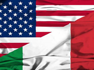 American and Italian flags American and Italian flags