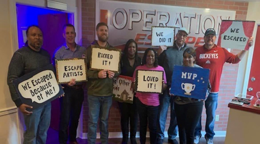 The PaYS Team conquered the Escape Room Challenge with 16 seconds remaining. The PaYS Team conquered the Escape Room Challenge with 16 seconds remaining.
