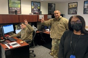 Samuel Gitchell, PaYS Marketing Analyst met with Texas Army National Guard (TXARNG) Guidance Counselors (GCs) SFC Fine, SFC McPherson and Ms. Chiquita Sutton.