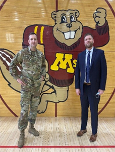 MSG Andrew Hale (University of Minnesota Army ROTC Senior Military Instructor) and Davin Bentley