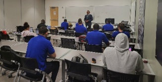 PaYS Marketer, Samuel Armstrong giving a briefing to Georgia St University Army ROTC Cadets on PaYS 