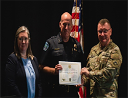 Jesse Baker, City Manager, South Burlington, Shawn Burke, Chief of Police, South Burlington Vermont Police, and BG Gregory Knight, Adjutant General, VTARNG. 