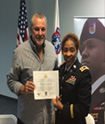 Mr. John Campagna, President, Chenega Military Intelligence and Support Operations and LTC Felichia Brooks, Commander, Baltimore Recruiting Battalion.