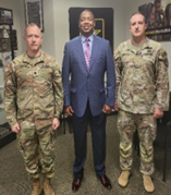 (l-r) LTC Adam Marsh, Curtis Taylor and MAJ Eric Whetstone take time for a photo opportunity.