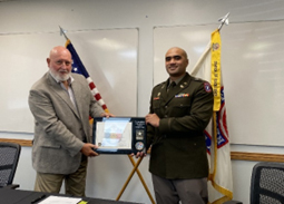Mr. Martin Kozarec, Vice President Sales and Marketing, Ironform and CPT Taumaloto To'o, Commander, Mid-Missouri Company pose with the PaYS Certificate of Participation Plaque. Mr. Martin Kozarec, Vice President Sales and Marketing, Ironform and CPT Taumaloto To'o, Commander, Mid-Missouri Company pose with the PaYS Certificate of Participation Plaque.