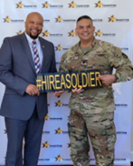 PaYS PM, Antonio Johnson poses with LTC Ortizrivera, Employment Director, Soldier for Life PaYS PM, Antonio Johnson poses with LTC Ortizrivera, Employment Director, Soldier for Life