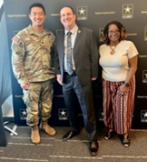 (l-r) LTC Samuel Kim, Commander, Houston Army Recruiting Battalion, Michael O'Brien, PaYS Marketing Analyst and Ms. Christa Thomas, Chief A&PA, Houston Army Recruiting Battalion.