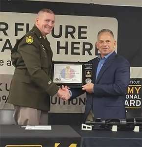BG Ralph Hedenberg, Assistant Adjutant General, CTARNG and Mr. Emil Casiano, Vice President, General Dynamics Electric Boat. BG Ralph Hedenberg, Assistant Adjutant General, CTARNG and Mr. Emil Casiano, Vice President, General Dynamics Electric Boat.
