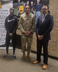 (l-r) CPT Campbell, 1LT Palmer, and Mr. Armstrong prior to a PaYS Overview.