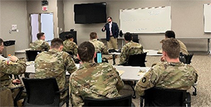 PaYS Marketing Analyst Travis Carter briefs Wyoming ARNG Soldiers on the benefits of the PaYS Program. PaYS Marketing Analyst Travis Carter briefs Wyoming ARNG Soldiers on the benefits of the PaYS Program.