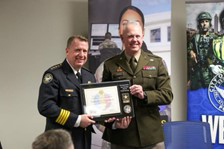 (l-r) Chief Schierbaum and BG John Gentry, GAARNG, with the Ceremonial PaYS Plaque.