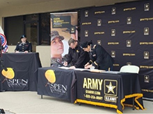 CPT Chicas and Mr. Nussbeck sign the ceremonial memorandum of agreement. CPT Chicas and Mr. Nussbeck sign the ceremonial memorandum of agreement.