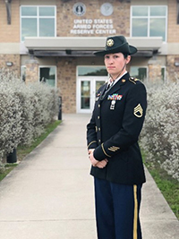 SSG Perlstein in her Army Service Uniform during her assignment as a Drill Sergeant 