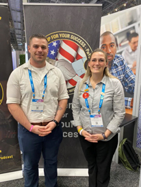 Two PaYS Soldiers stopped by the PaYS booth to share their job search experience. (Left) William Bruckbauer selected Des Moines Police Department in Iowa. (Right) Brittany Morisch selected and interviewed with Microsoft. 