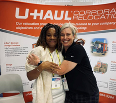 (left) Crancena Ross with a U-HAUL representative at the SHRM 