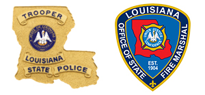 Louisiana State Police and Louisiana State Fire Marshal Office logos