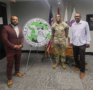 Mr. Fleming met Tampa BN Leadership, MAJ Marcelus Chamber, XO, and Mr. Carlos Sanders, Chief, A&PA. Mr. Fleming met Tampa BN Leadership, MAJ Marcelus Chamber, XO, and Mr. Carlos Sanders, Chief, A&PA.