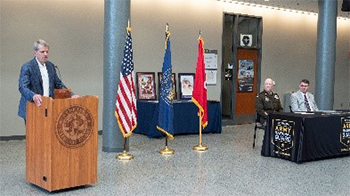 Nebraska Governor Jim Pillen speaks as a guest for the PaYS Ceremony.