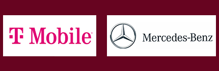 T-Mobile and Mercedes Benz logos