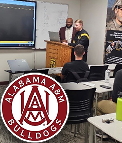 Marketing Analyst Victor Fleming briefed ROTC Cadets at Alabama A&M University ROTC and assisted with PaYS Soldier registrations. Marketing Analyst Victor Fleming briefed ROTC Cadets at Alabama A&M University ROTC and assisted with PaYS Soldier registrations.