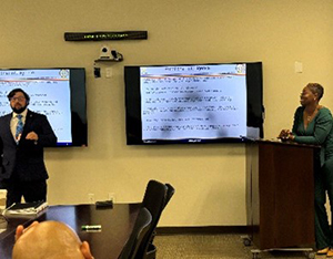 (l-r) Travis Carter shared an example of emotional intelligence during LaQuyin Brock’s block of instruction. 