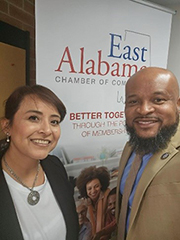 Ms. Edith de la Garza and Mr. Fleming at the East AL Chamber of Commerce