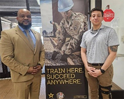 Mr. Fleming at Ft. Moore TAP office with a transitioning Soldier, Jesse Perri