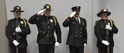 The Town of Prescott Valley's Police Department, Fire Department, and Medical Authority posted the Colors