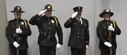 The Town of Prescott Valley's Police Department, Fire Department, and Medical Authority posted the Colors The Town of Prescott Valley's Police Department, Fire Department, and Medical Authority posted the Colors