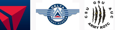 Delta, Delta Flight Museum, Georgia State University ROTC logos
