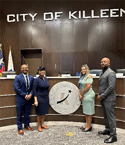 (l-r) Thomas Parker, PaYS Project Lead, Mayor Debbie Nash-King, Crancena Ross and Frank McNeil, PaYS Marketers