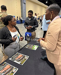 LaQuyin Brock at job fair LaQuyin Brock at job fair