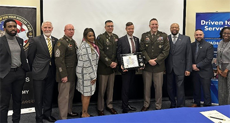 Mr. Javell Bullard, Army PaYS Administrator, Mr. Michael Flanagan, Civilian Aide to the Secretary of the Army for Richmond, VA., Command Sergeant Major, Kenneth E Hood lll, Ms. Crancena Ross, Army PaYS Marketing Analyst, COL William Arnold, 34th Chief of Transportation, Mr. Gerald F. Lackey, Commissioner of the Virginia DMV, LTC Brandon Lundgren, Commander of the Richmond Recruiting Battalion, Mr. Antonio Johnson, Army PaYS Program Manager, Mr. Timothy Bilbrey, Human Resources, Richmond Department of Motor Vehicle and Ms. Roselyn Brown, Talent Acquisition Manager, Richmond Department Of Motor Vehicles.

