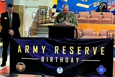 Chief of the Army Reserve LTG Robert D. Harter Leads the USAR Birthday observance at USARC Headquarters