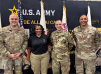 MAJ Jason Cooper, XO, Ms, Crancena Ross,Army PaYS Marketer, LTC Micah Klein, Albany BN Commander, and CSM Brian Jones 