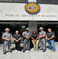 L-R Officer Christopher Martin, Mr. Michael Falvo, Officer Curtis Rich, Ms. Crancena Ross, Officer Brandon Mercoglan and Mr. Lopez Santos 