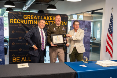 LTC McCart presents Mr. Bowen and Ryan Williams, Co Founder and COO, Forefront Healthcare the plaque