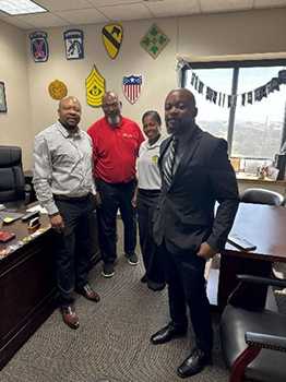 Antonio Johnson, Mark Phillips, LTC Samantha Frazier and Frank McNeil Antonio Johnson, Mark Phillips, LTC Samantha Frazier and Frank McNeil