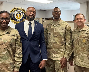 Frank McNeil with soldiers from the Army Reserve Careers Group Frank McNeil with soldiers from the Army Reserve Careers Group