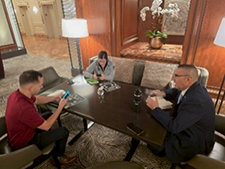 MOARNG CPT Lucitt, BN S-3 and SFC Dore BN Marketing NCO register for PaYS, with Roy Kidwell