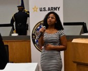 Ms. Amani Mitchell of Chapparal HS performs the National Anthem