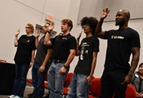 Future Soldiers of the Waco Recruiting Company receive the Oath of Enlistment