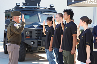 LTC Alvarez with future Soldiers 