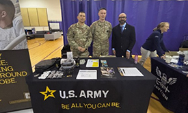 The AMEDD Team with Alfredo at the Linfield University Job Fair